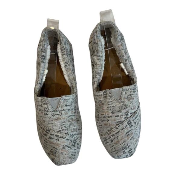 Tom’s gray speckled t-shirt jersey faux Fur lined alparagatas size 11 - Picture 10 of 11